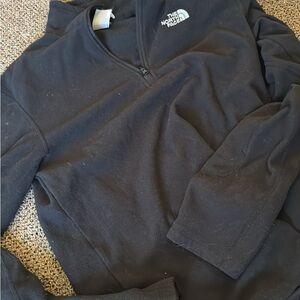 The North Face Black Half-Zip Fleece with White Logo